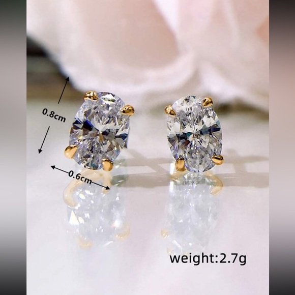 3 for $30 silver  plated cubic zirconia stud earrings - Picture 6 of 7